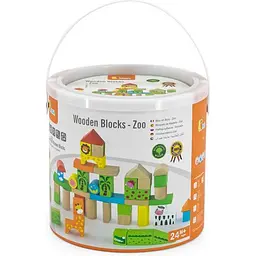 Дерев'яні кубики Viga Toys Зоопарк 50 шт. (50286) - мініатюра 3