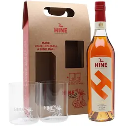 Набір коньяк Hine H by Hine VSOP, 40%, 0,7 л, в подарунковій упаковці + 2 келихи