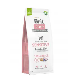 Сухий корм Brit Care Dog Sustainable Sensitive для собак з чутливим травленням, з рибою і комахами 12 кг (арт.172189/559190)