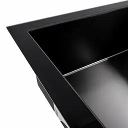 Кухонна мийка скляна CM 78x50 PVD Platinum Handmade чорна, Чорний - мініатюра 2