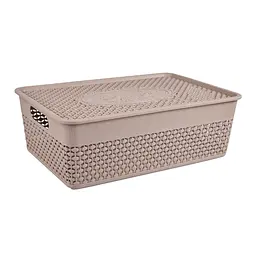 Кошик Stars Plast з кришкою какао 8 л (94255/как)