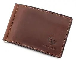 Шкіряний чоловічий затискач для грошей GRANDE PELLE 12х8х1 см acs0027523