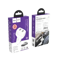 Адаптер автомобільний HOCO Lightning Cable Leader Z36 2USB Білий - мініатюра 2