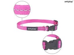 Нашийник для собак Amiplay Reflective M 25-40 * 1,5 см - рожевий