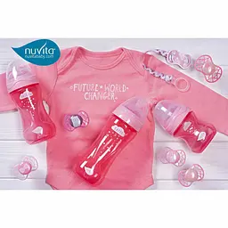 Дитяча пляшечка Nuvita 6052 Mimic Cool антиколікова 4+ 330 мл рожева NV6052PINK - мініатюра 4