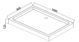 Душовий піддон із сифоном Mixxus Hard ST01-100x80x13 діаметр зливу 52 мм MI6918 Білий Універсальна - мініатюра 2