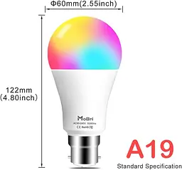 Світлодіодні RGB-лампи Mobri B22 зі зміною кольору з дистанційним керуванням, 75-ватні еквівалентні - мініатюра 5