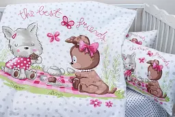 Комплект постільної білизни в ліжечко Tag Tekstil Best frends white для немовлят - мініатюра 3