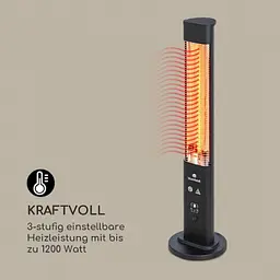 Інфрачервоний обігрівач Blumfeldt Heat Guru Plus Black, 1,2 кВт - мініатюра 2