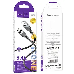 Кабель Hoco X109 Energy silicone charging data cable iP(L-2M) Black - мініатюра 2