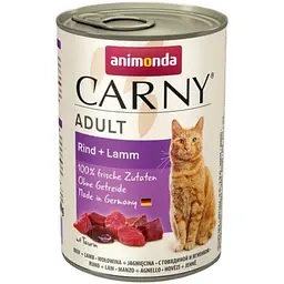 Вологий корм Animonda Carny для дорослих котів з яловичиною та ягням 400 г