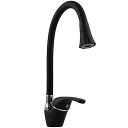 Змішувач для кухні Globus Lux Solly GLSO-0203SA-10-B01 чорний матовий з боковою ручкою для надійного використання - мініатюра 4