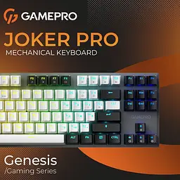 Клавіатура бездротова GamePro Genesis Joker Pro 87% Wireless/Bluetooth/USB Gray (MK124G Pro) - мініатюра 6