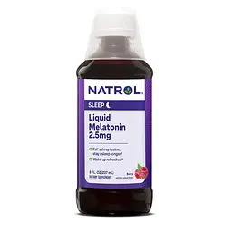 Мелатонін Natrol Melatonin 2.5 mg Liquid, 237 мл для гарного сну - Ягоди