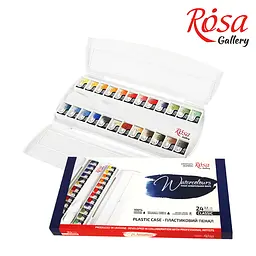 Набір акварельних фарб Classic пластиковий пенал 24 кол. х 2,5 мл кювета ROSA Gallery (4823098519294) - мініатюра 3