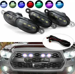 LED Габарити Світлодіодні 12В 37x17 мм Решітка Радіатора RGB 4 шт. (Різний Колір) - мініатюра 4