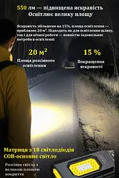 Міні-ліхтар WS-D057 COB 550 lm, ультратонкий 8 мм, Type-C, магніт/кліпса, 5 режимів, до 6 год - мініатюра 11