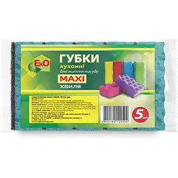 Губка кухонна EkOplus Хвиля Maxi 5 шт.