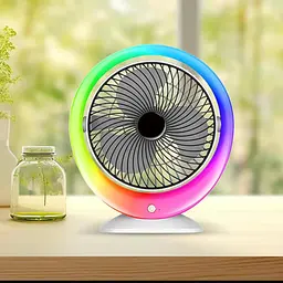 Настільний вентилятор з підсвіткою Mini fan VU-04 • Міні-вентилятор з батареєю 1200 мАг, LED-підсвіткою та 3 режимами обдування