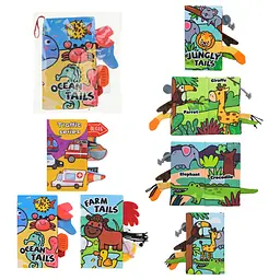 М'яка розвивальна тактильна книжка Farm Tails для немовлят (HE0206-37/61/39/38) в асортименті