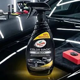 Чорний поліроль із воском Turtle Wax Jet Black Spray Pol Чорний приховує подряпини підсилює колір (53203/15182)