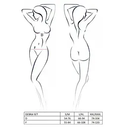 Комплект білизни Passion DEBRA Set black L/XL - мініатюра 5