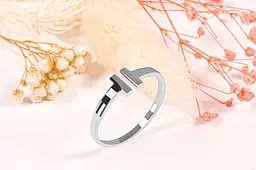 Незамкнута каблучка з родієвого срібла 15 SK-0074 - мініатюра 5