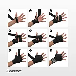 Бинти для боксу EasyFit EF-0374-35-bk, Classic Wrap, чорний, 3,5 м - мініатюра 6