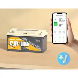 Акумулятор Power Queen LiFePO4 12V [12.8V/100Ah/1280Wh] [124766] - мініатюра 4