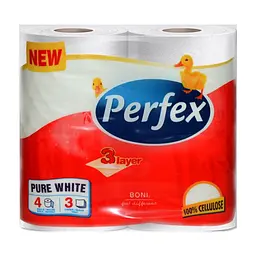 Туалетний папір Perfex Pure White 3 шари 4 рулони (8600101745477)