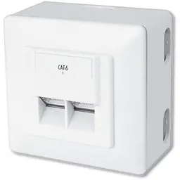 Комп'ютерна розетка Digitus 2xRJ45 STP, cat. 6, для відкритої проводки (DN-9006-N) - мініатюра 1