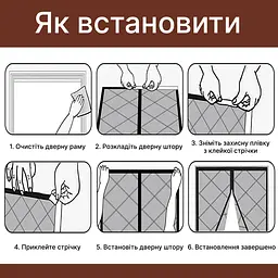 Термоштора 82х200 см на магнітах для дверей ProTerm
- мініатюра 3