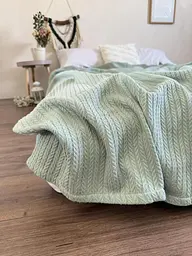 Покривало Zeintex Косичка бавовняне м'ятне 230х260 см