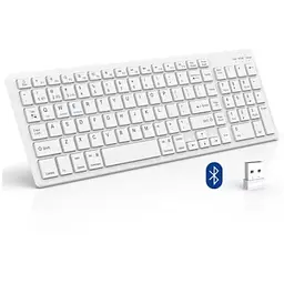 Бездротова клавіатура, Bluetooth клавіатура з перезаряджається, Bluetooth 5.0 + 2.4G дворежимна клавіатура з цифровою панеллю
