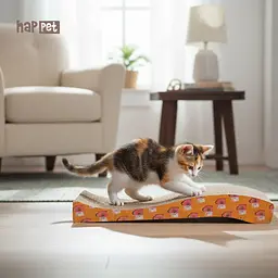 Happet Картонна кігтеточка "SIMBA"+Котяча м'ята, 43x12,5x5 см (DK02) - мініатюра 4