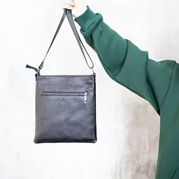 Сумка чоловіча шкіряна Handycover S241 чорна без кишень - мініатюра 7