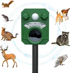 Сонячний відлякувач тварин з ультразвуком, LED-сигналом та USB зарядкою