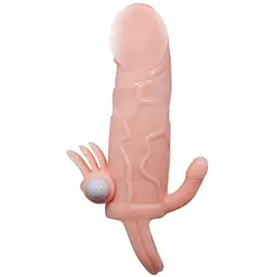 Подовжуюча насадка з вібрацією Brave Men Vibrating Sleeve Flesh LyBaile BI-026223 88025 - мініатюра 2