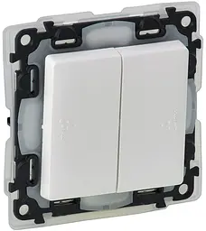 Вимикач 2-клавішний Valena LIFE автоматичні клеми IP44 білий Legrand osv0002033