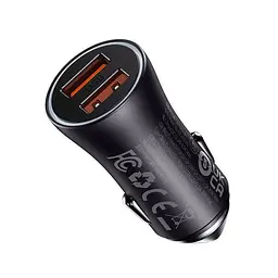 Автомобільний зарядний пристрій Baseus Golden Contactor Max Dual Fast Charger Car Charger U+U 60 W CGJM000013 - мініатюра 3