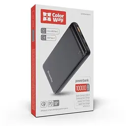 Універсальна мобільна батарея 10000 mAh, Black, 18 Вт ColorWay teh0027641 - мініатюра 5