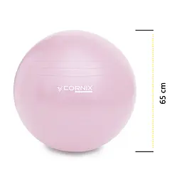 М'яч для фітнесу (фітбол) Cornix 65 см Anti-Burst Light Pink XR-0364 - мініатюра 4