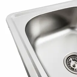 Кухонна мийка з нержавіючої сталі Platinum 5848 декор (0,8/180 мм), R, Decor - мініатюра 4
