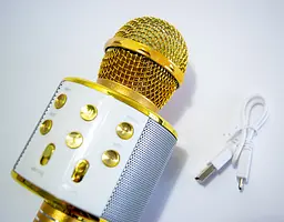 Мікрофон для караоке WS-858 блютуз мікрофон для співу дитячий мікрофон з динаміком - мініатюра 7