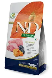 Сухий беззерновий корм Farmina N&D Grain Free PUMPKIN LAMB & BLUEBERRY NEUTERED ADULT для стерилізованих кішок з гарбузом, ягням та чорницею 5 кг