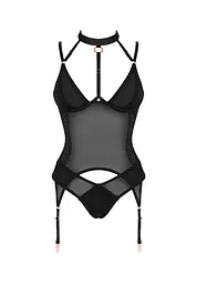 Корсет Obsessive Lingerie-Brasica XS/S чорний - мініатюра 5