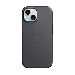 Чехол для Apple iPhone 15, FineWoven Case with MagSafe, черный, защитная накладка из материала FineWoven, противоударный, для iPhone, защита всего корпуса, поддержка беспроводной зарядки и MagSafe, (ARM71960)