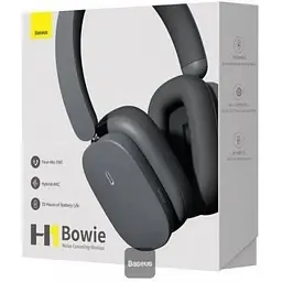 Бездротові навушники Baseus Bowie H1i повнорозмірні чорні A00050402113-00 - мініатюра 6