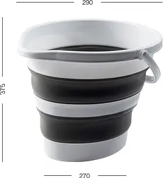 Відро складане MBM My Home Bin-17 біло-сіре 10 л (BIN-17 10L WHITE/GRAY) - мініатюра 3