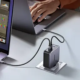 Зарядний пристрій 3xUSB 140W 2хUSB-C+USB-A Gan CD289 with C to C Cable 1.5 м Gray Ugreen - мініатюра 9